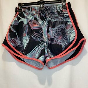 Nike Dri-fit women's athletic running shorts, black coral, medium, liner, pocket